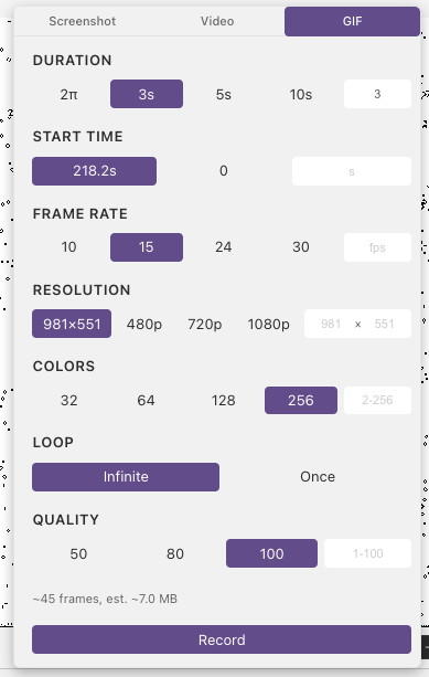 GIF options