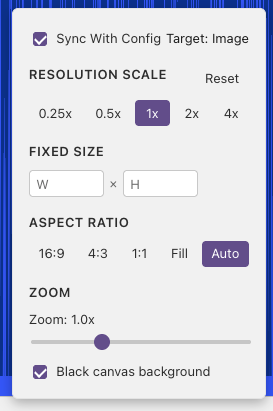 Resolution menu