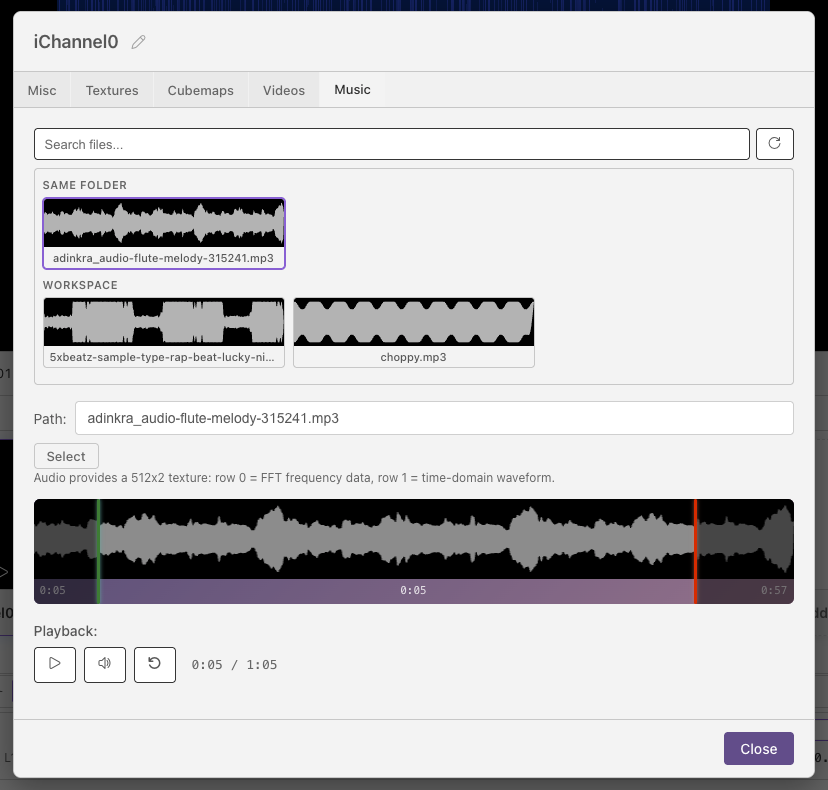 Choosing an audio channel